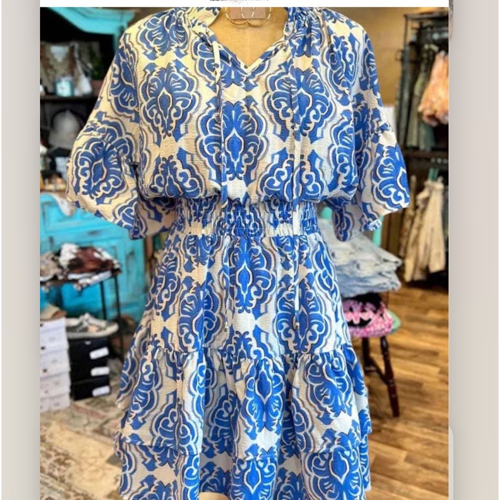 XL Smocked waist mini dress